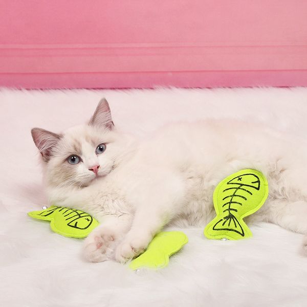 

non simulation woven fabric filling fish and catching pet teasing cat gnawing interactive toy