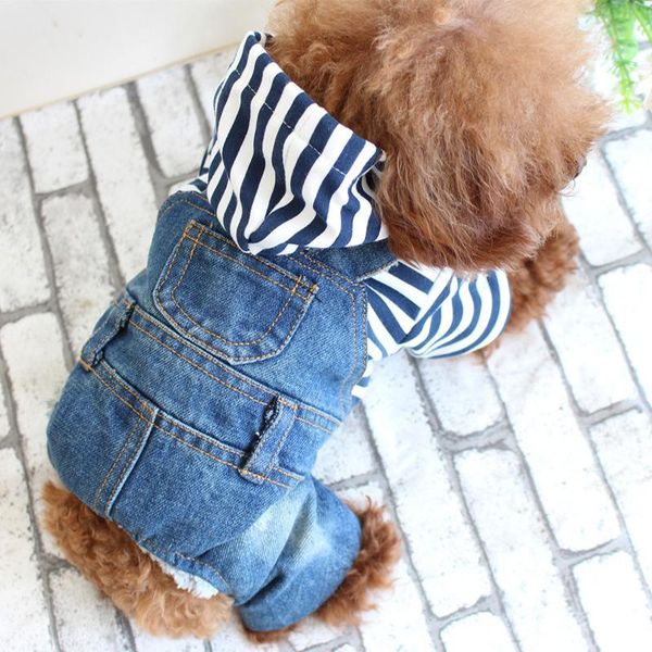 

dog apparel pet cloth four legs jeans spring summer fashiong denim overalls jumpsuit for puppy leisure fashion supplies 2021