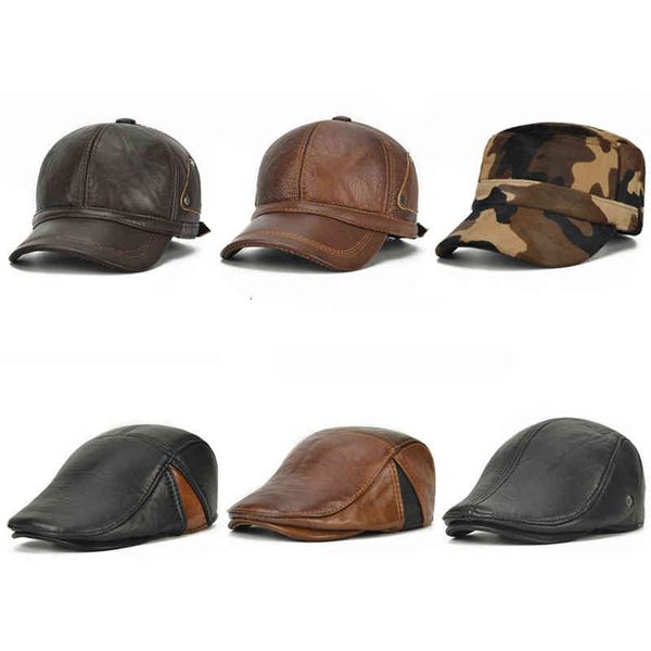 

leather hat low price running style guaranteed real baseball flat top, Blue;gray