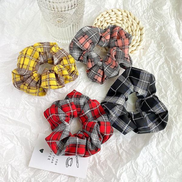 

hair clips & barrettes printed plaid large intestine tie female french ball head fabric accessories, Golden;silver