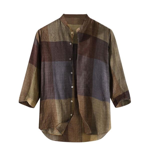 

men's casual shirts men plaid shirt autumn long sleeve gradient holiday fashion button up blouse male breathable camisa, White;black