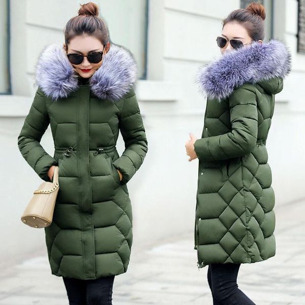 

women's trench coats womens winter jackets and 2021 parkas for women 4 colors wadded warm outwear with a hood large faux fur collar, Tan;black