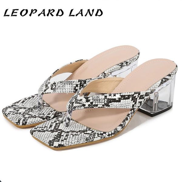 

summer female slippers snake skin pattern transparent sandals casual flat large size cgb, Black