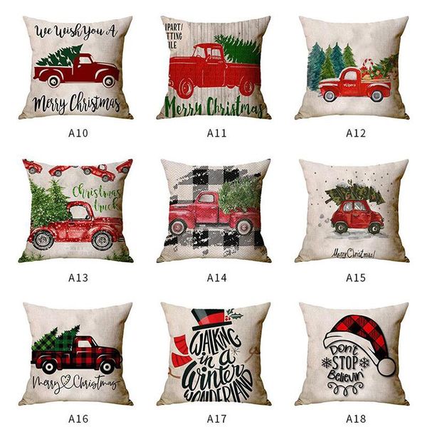 

cushion/decorative pillow 2021 santa claus elk cushion cover christmas pillowcase xmas cases home decor sofa tools