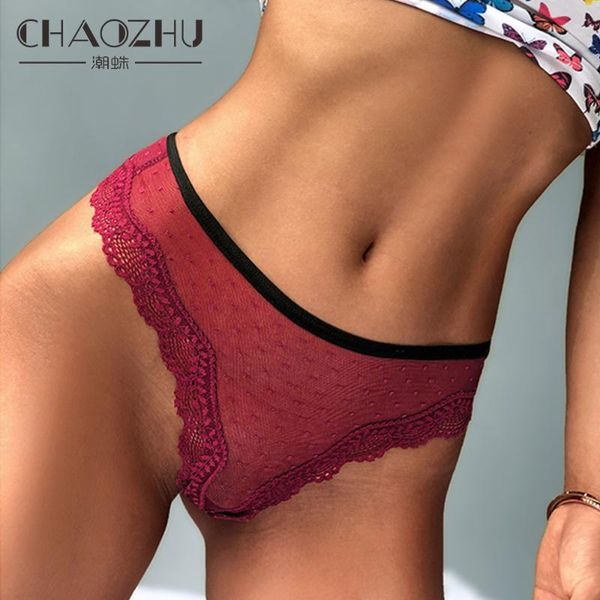 

kawaii lace edge color patchwork thin g string seamless hollow out t back bow tie shape dots women's lingerie panties, Black;pink