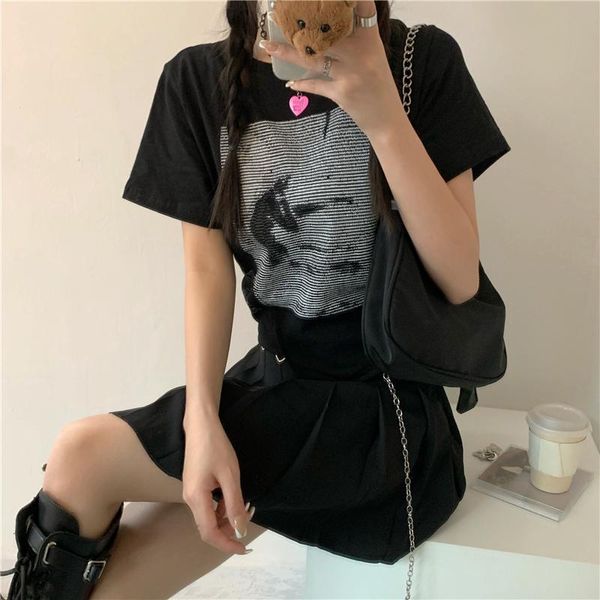 

ladies irregular short lightly mature sleeve female design t-shirt women's, White