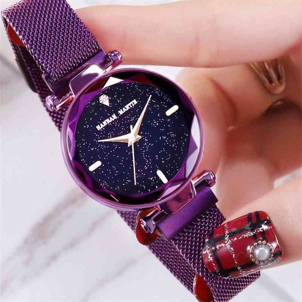 

women watches miyota starry sky mesh belt watches magnet buckle fashion casual female wristwatch waterproof relogio feminino 210527, Slivery;brown