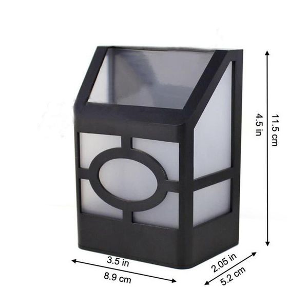 

solar retro wall light outdoor waterproof 2led fence garden grid lamps