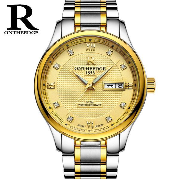 

automatic watch luxury men's mechanical watches for men self winding mens rz015#2021 wristwatches, Slivery;brown