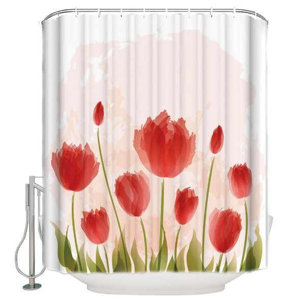 

shower curtains tulip flower curtain waterproof polyester bath