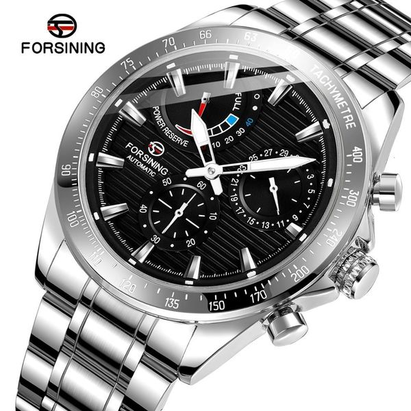 

refining 2021 new power reserve design automatic mechanical watch rustless steel waterproof light-turning date clock, Slivery;brown