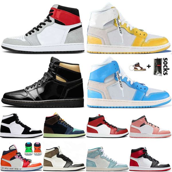 

basketball jumpman shoes white 1s university yellow mens women high og black gold obsidian unc light smoke grey trainers sport