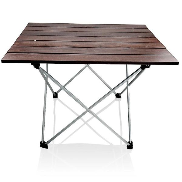 

camp furniture outdoor portable brown aluminum alloy folding table for garden camping hiking & bbq