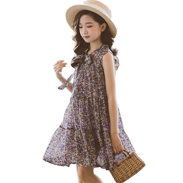 

teenage girl dresses floral child dress summer kids casual style s clothes 6 8 10 12 14 210528, Red;yellow