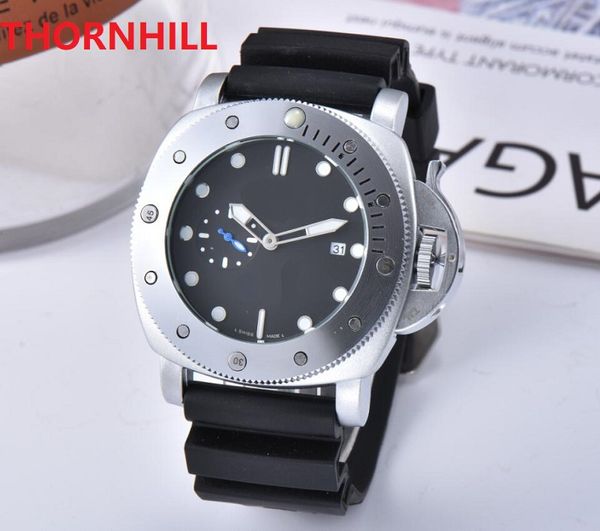 В продаже силиконовая группа Quartz Mens Watches Fashion Two Dial Day Date Men Designer Hate Gifts Small Dial Работающий знаменитый Большой секундомер