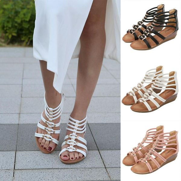 

outdoor beach slippers 2021 women spring/summer soft-slip non-slip sandals foam sole durable buckle roman shoes, Black