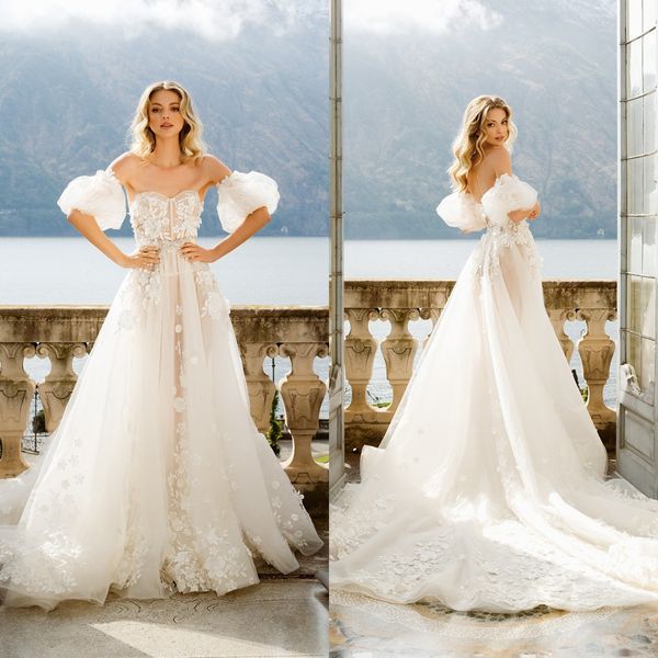 Berta Bohemian 2022 uma linha vestidos de noiva vestidos de nupcial renda appliqued sweetheart vestidos de novia feito sob encomenda