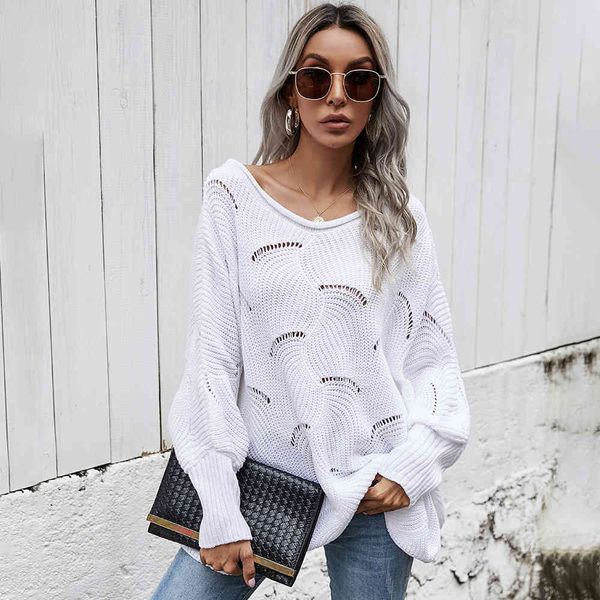 

fashion sweater fine woolen autumn 2021 leisure one shoulder cut out ruffle women's solid color, White;black