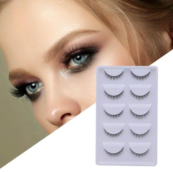 

false eyelashes black 5pairs/box simple short fake portable natural for girls