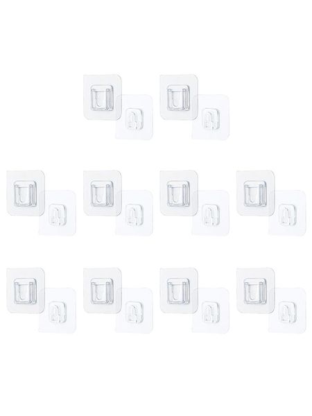 

adhesive wall hooks double-sided transparent flexible for bathroom mounted rack organizer storage holder tools & rails