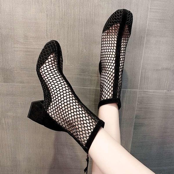 

boots sandals summer breathable mesh net red thin black hollow cool