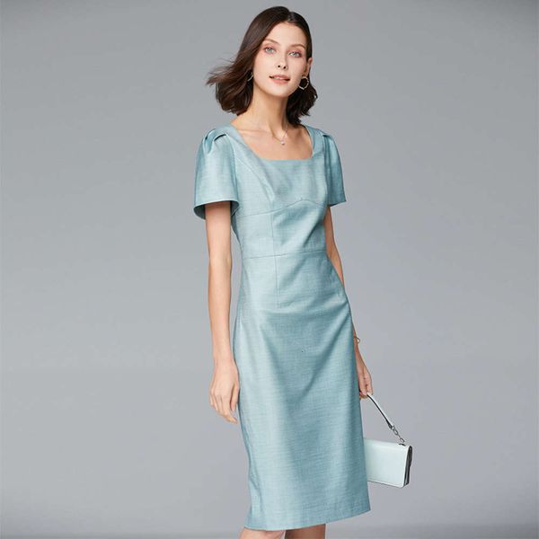 

dress dressshenzhen origin summer mid long solid square collar slim, Black;gray