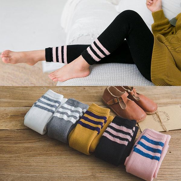 

trousers fashion kids girls knitted leggings autumn winter outfit pants children clothing female warm wear, Blue