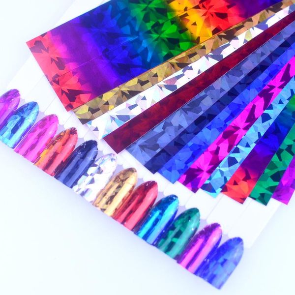 

nail art kits 12pcs charm foils polish stickers laser color starry paper transfer foil wraps adhesive decals decorations
