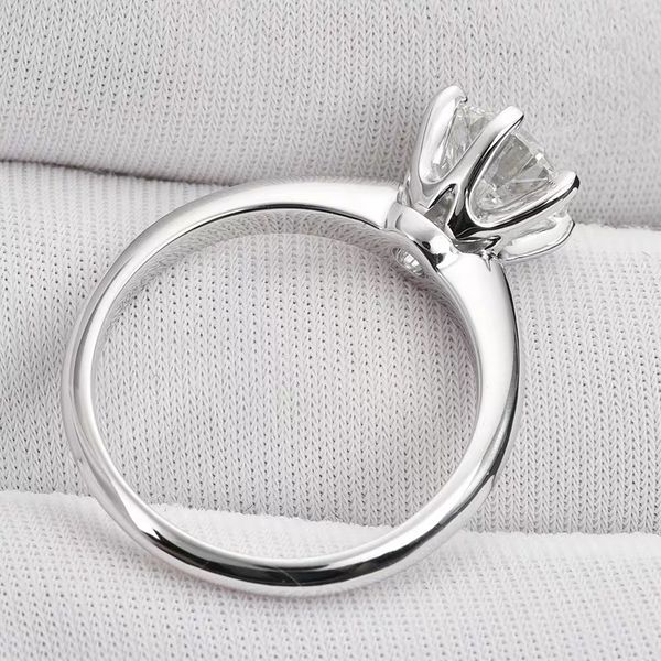

pure 18k white gold 1ct 2ct 3ct classic trendy moissanite diamond jewelry wedding anniversary ring, Slivery;golden