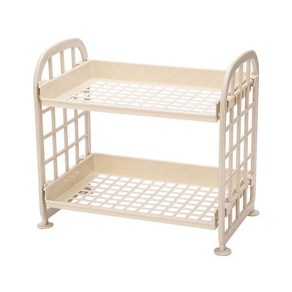 

cleaning cloths -storage shelves,plastic small storage shelves - 2 tier shelf shelving,kitchen bathroom organizer(yellow)