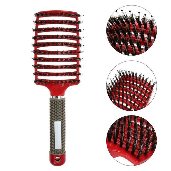 

girls hair scalp massage comb hairbrush bristle nylon women wet curly detangle brush for salon hairdressing styling gh44 electric brushes