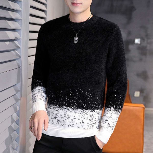 

men's hoodies & sweatshirts sweater autumn and winter pullover teenagers' thickened korean fashion round neck warm student buhi, Black