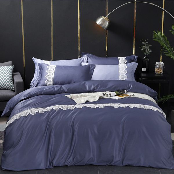 

autumn winter 60s long staple cotton european lace bedding four piece set