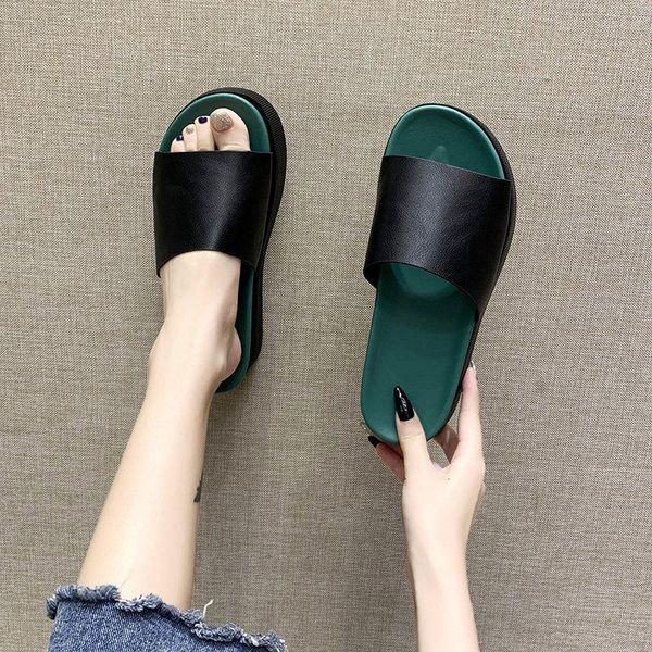 

sandals women summer fashion comfortable soft bottom open toe slippers, Black