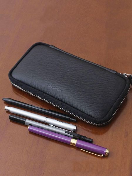 

pencil bags cowhide genuine leather storage bag japanese high-grade case