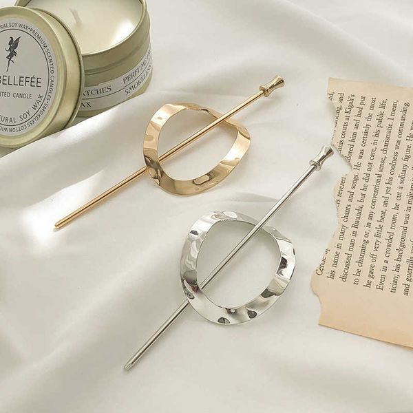 

korean net red metal hairpin and gold versatile hairpin, Slivery;white