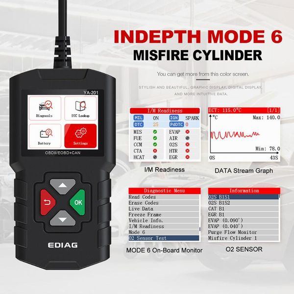 

code readers & scan tools obdii diagnostic tool ya201 car reader update lifetime for obd 2 engine test pk cr319 kw590 scanner