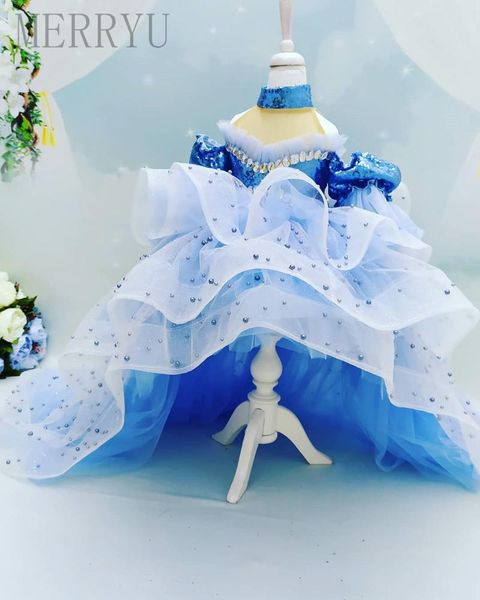 

girl's dresses sparkly sequined flower girl tulle with pearls kids birthday party dress christmas gowns, Red;yellow