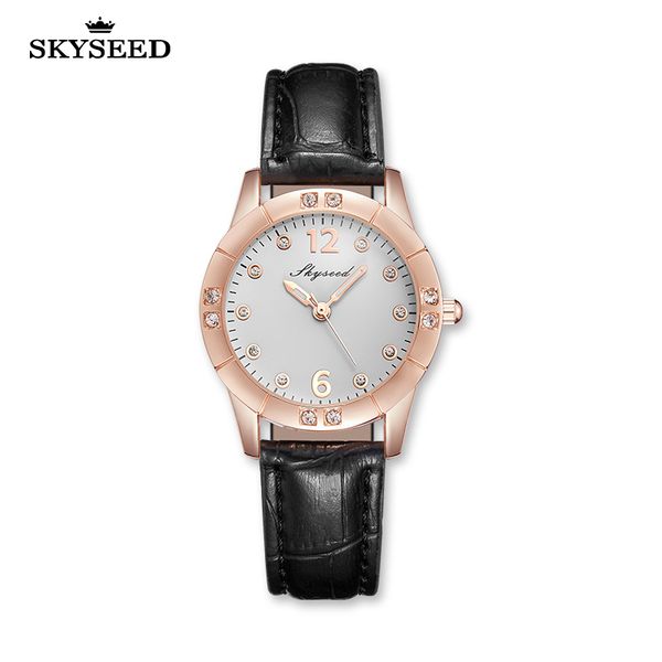 

tiandai watch fashion temperament leisure diamond ring dial belt 32mm women's quartz watch, Slivery;brown