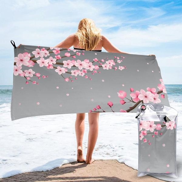 

bath towel spring blossom quick dry large thin absorbent soft for home travel camping swimming beach sport