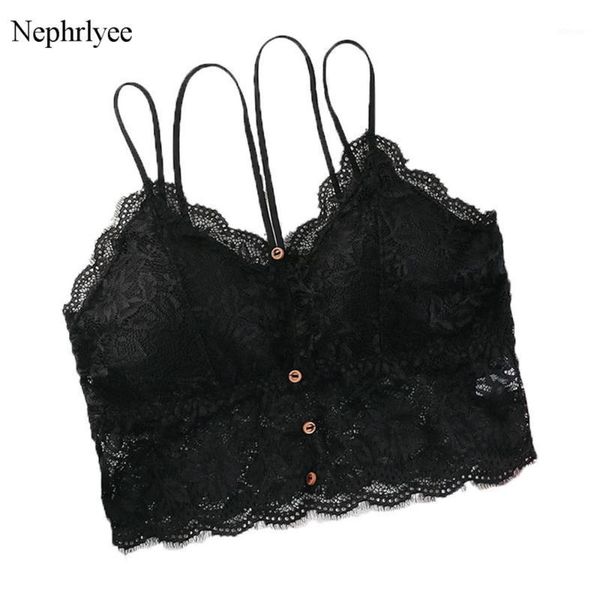 

bustiers & corsets 2021 french style crop summer lace push up underwear women's tank soft breathable camis lingerie women ca417, Black;white