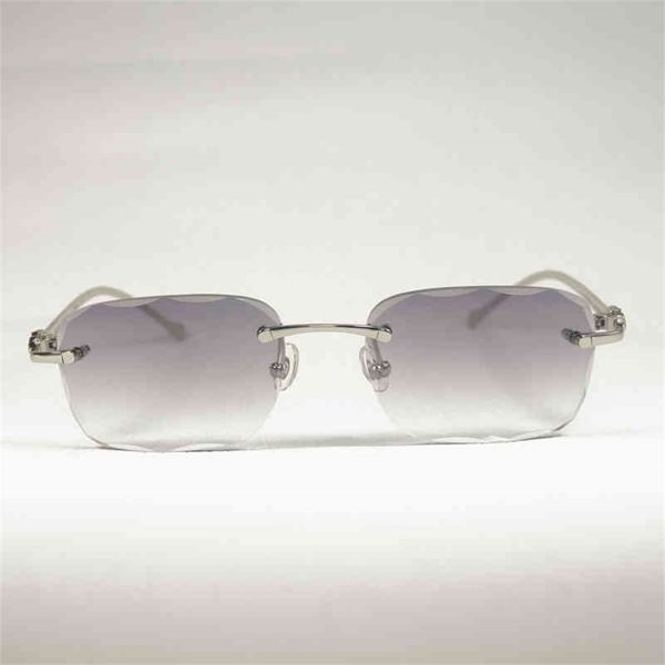

75% off online shop vintage leopard style sunglasses women rimless diamond cut metal frame eyeglasses for men outdoor club oculos shades, White;black
