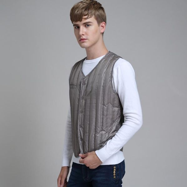 

men's vests autumn light vest jacket sleeveless thin coat male v-neck, Black;white