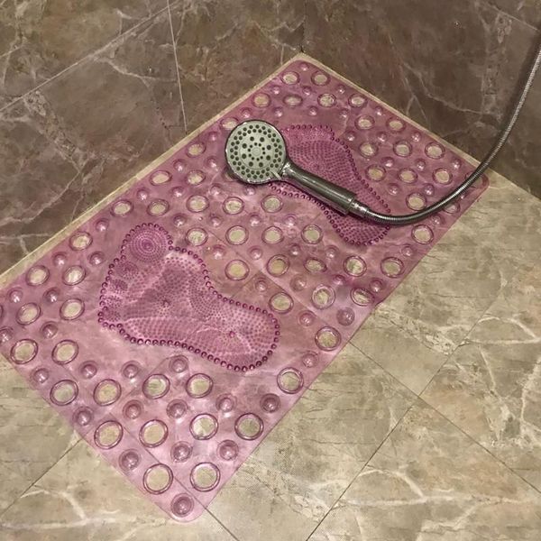 

bath mats rectangular transparent home bathroom non-slip mat pvc foot suction cup toilet supplies 63*33cm