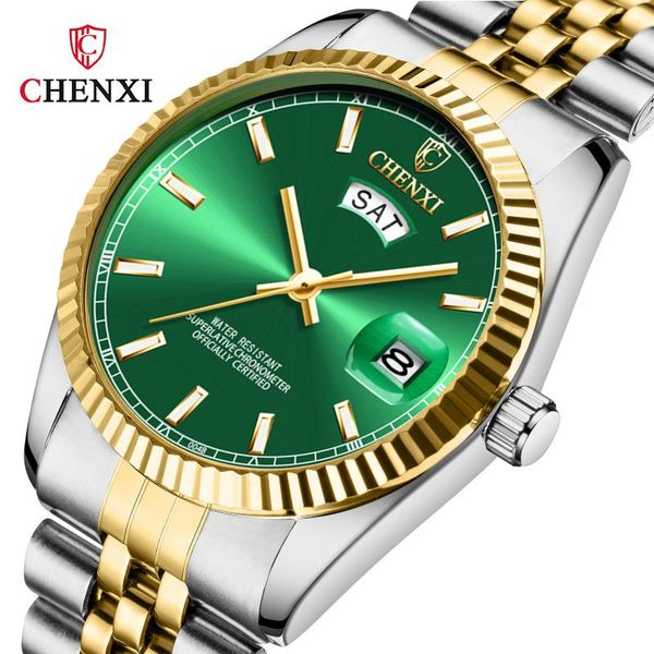 

wristwatches chenxi men watch waterproof luminous stainless steel quartz watches luxury dress business men's wristwatch relogio masculi, Slivery;brown