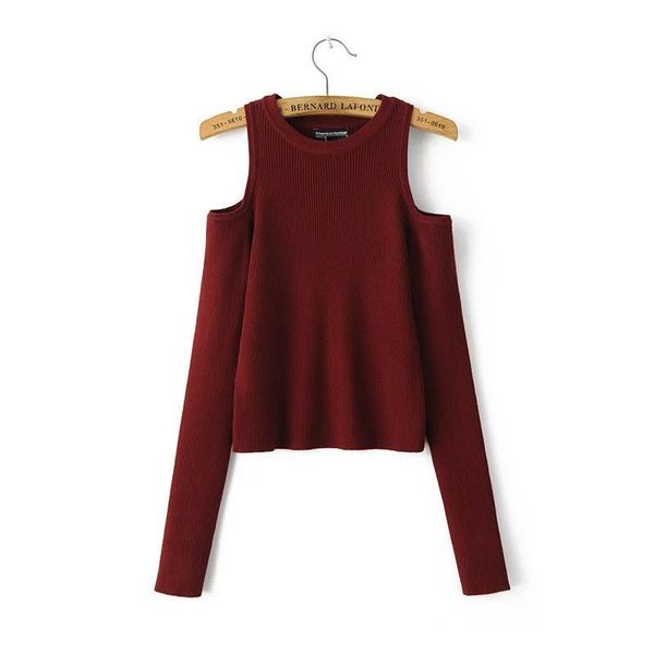 

women's sweaters women and pullovers fan in europe fashion strapless crewneck slim fit off shoulder short kn8v, White;black