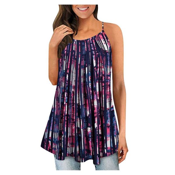 

women's blouses & shirts spaghetti blouse women summer graphic printed ladies sleeveless camis clothes o neck shirt tank blusas, White