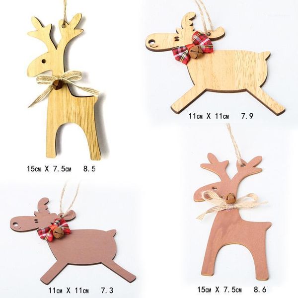 

christmas decorations 5pcs pendants wooden tree ornaments deer diy party kids gift hanging decoration1