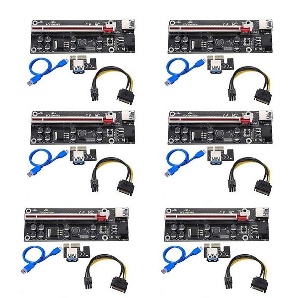 

pcs ver009s plus pci-e riser card pci express 1x to 16x with usb 3.0 cable sata 6pin power for mining computer cables & connectors