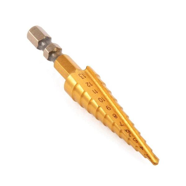 

professional drill bits 1/4 inch hex shank hss high speed steel titanium coated step bit 3-13mm